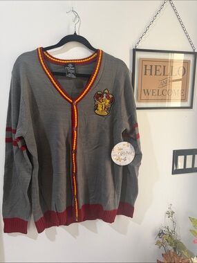 Harry Potter Warner Bros. Gray Cardigan with Red & Gold Trim